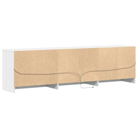 Tv-meubel met LED 180x34x50 cm bewerkt hout wit 9