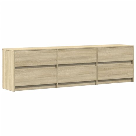 Tv-meubel met LED 180x34x50 cm bewerkt hout sonoma eikenkleurig 3