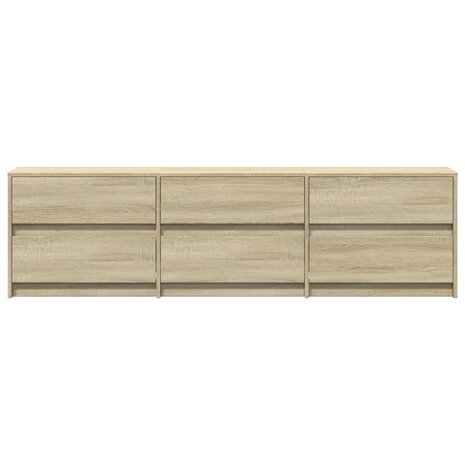 Tv-meubel met LED 180x34x50 cm bewerkt hout sonoma eikenkleurig 7