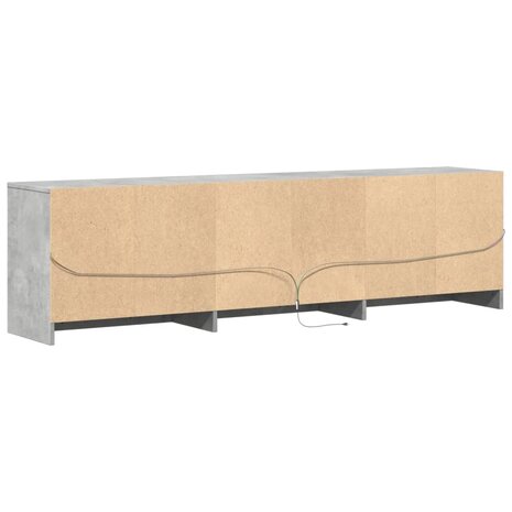 Tv-meubel met LED 180x34x50 cm bewerkt hout betongrijs 9