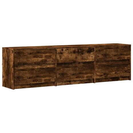 Tv-meubel met LED 180x34x50 cm bewerkt hout gerookt eikenkleur 3