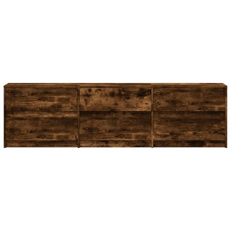 Tv-meubel met LED 180x34x50 cm bewerkt hout gerookt eikenkleur 7