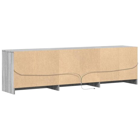 Tv-meubel met LED 180x34x50 cm bewerkt hout grijs sonoma eiken 9