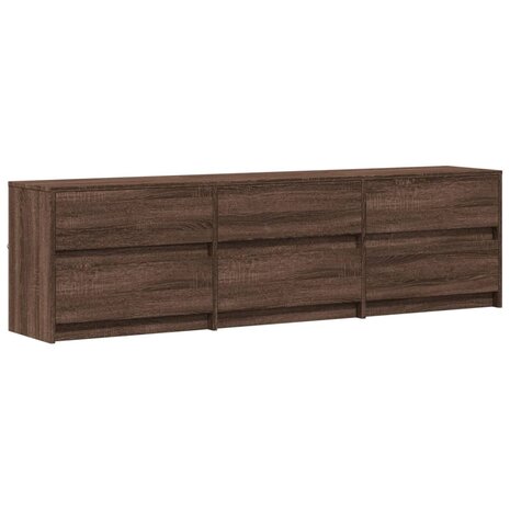 Tv-meubel met LED 180x34x50 cm bewerkt hout bruin eikenkleurig 3