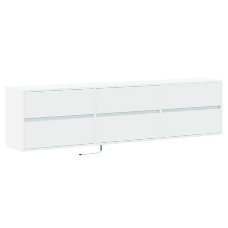 Tv-wandmeubel met LED-verlichting 180x31x45 cm wit 3