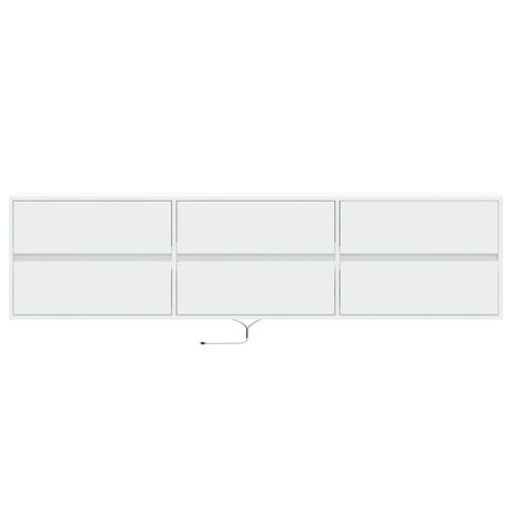 Tv-wandmeubel met LED-verlichting 180x31x45 cm wit 6