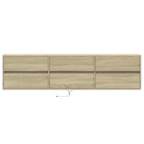 Tv-wandmeubel met LED-verlichting 180x31x45 cm sonoma eiken 6