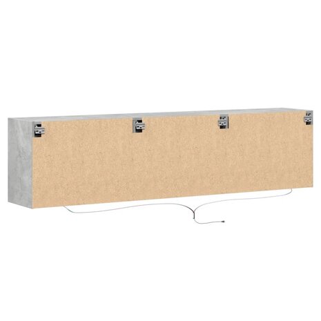 Tv-wandmeubel met LED-verlichting 180x31x45 cm betongrijs 8