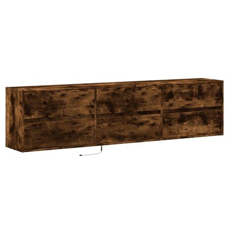 Tv-wandmeubel met LED-verlichting 180x31x45 cm gerookt eiken 3