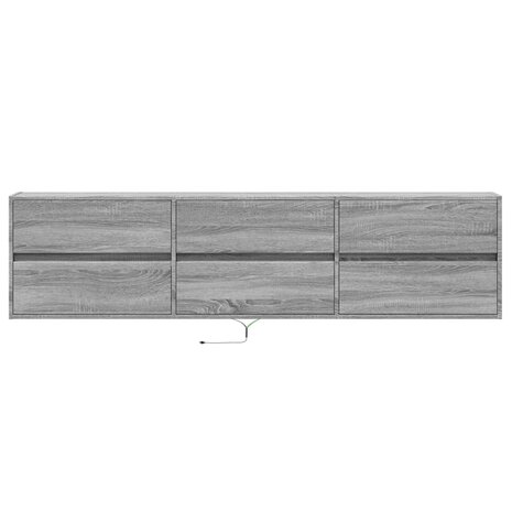 Tv-wandmeubel met LED-verlichting 180x31x45 cm grijs sonoma 6