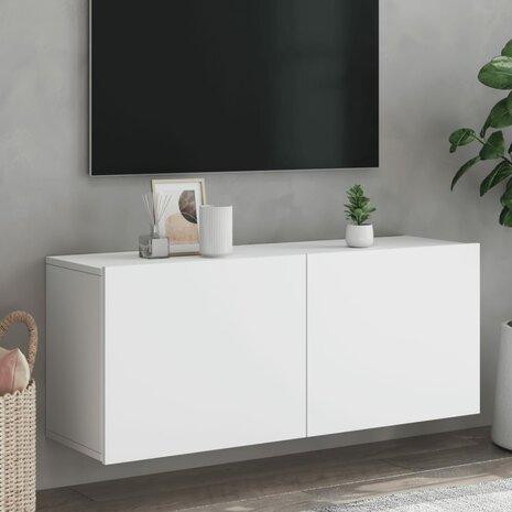 Tv-meubel wandgemonteerd 100x30x41 cm wit 1