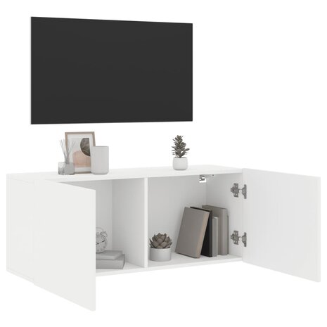 Tv-meubel wandgemonteerd 100x30x41 cm wit 4