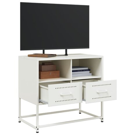 Tv-meubel 68x39x60,5 cm staal wit 4