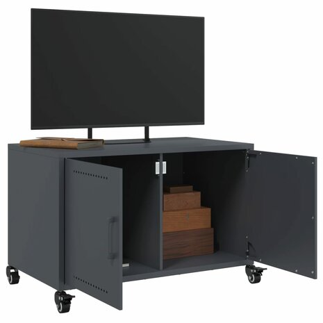 Tv-meubel 68x39x43,5 cm koudgewalst staal antracietkleurig 4