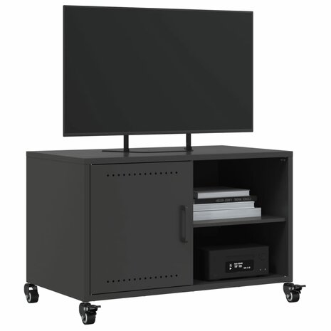 Tv-meubel 68x39x43,5 cm koudgewalst staal zwart 4