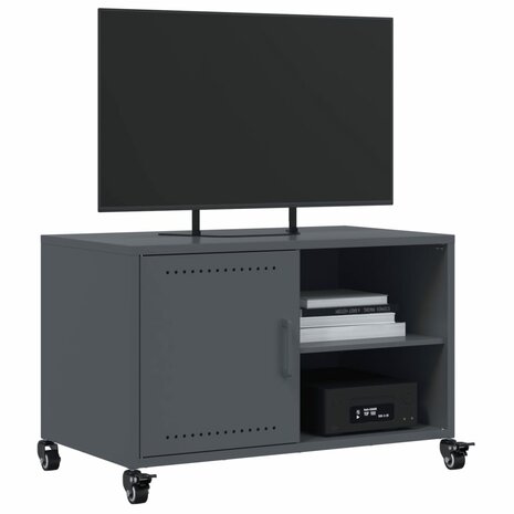 Tv-meubel 68x39x43,5 cm koudgewalst staal antracietkleurig 4