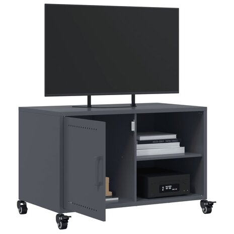 Tv-meubel 68x39x43,5 cm koudgewalst staal antracietkleurig 5