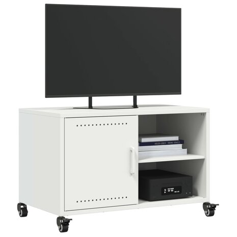 Tv-meubel 68x39x43,5 cm koudgewalst staal wit 4