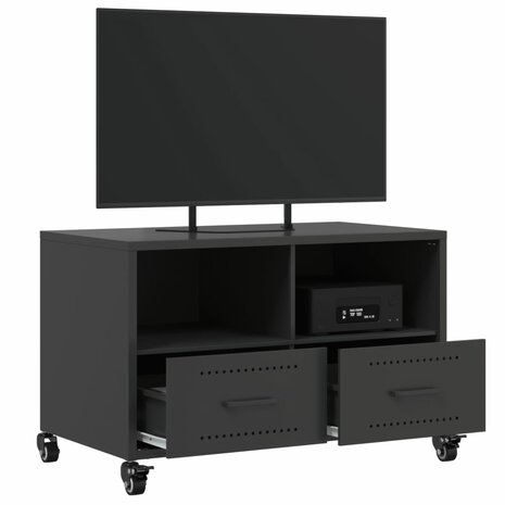 Tv-meubel 68x39x43,5 cm koudgewalst staal zwart 5