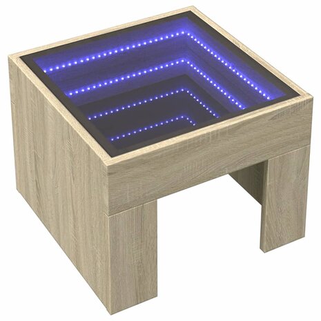 Nachtkastje met Infinity LED 40x40x30 cm sonoma eikenkleurig 3