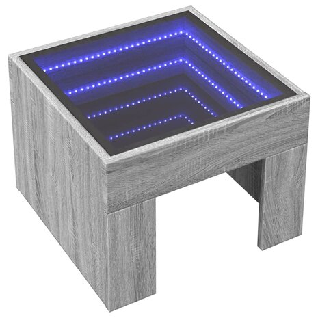 Nachtkastje met Infinity LED 40x40x30 cm grijs sonoma eiken 3