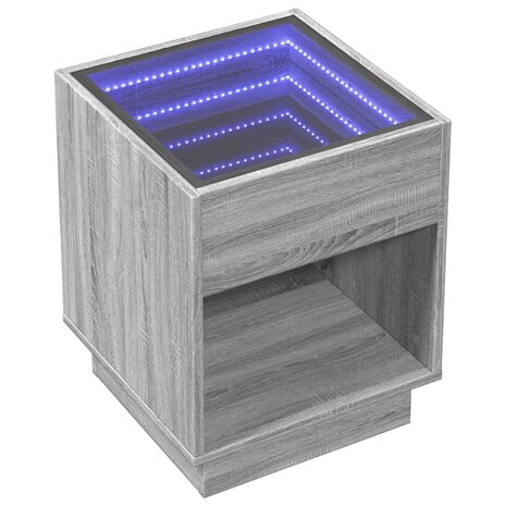 Nachtkastje met Infinity LED 40x40x50 cm grijs sonoma eiken 3