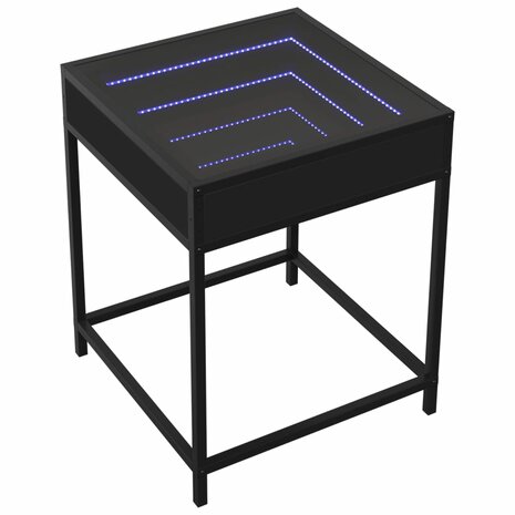 Nachtkastje met Infinity LED 40x40x51 cm zwart 3