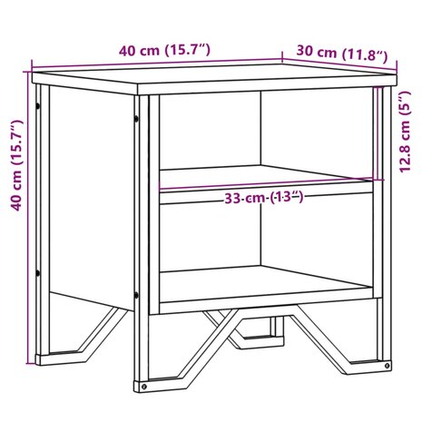 Nachtkastjes 2 st 40x30x40 cm bewerkt hout zwart 10