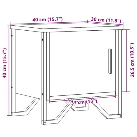 Nachtkastjes 2 st 40x30x40 cm bewerkt hout gerookt eikenkleurig 11