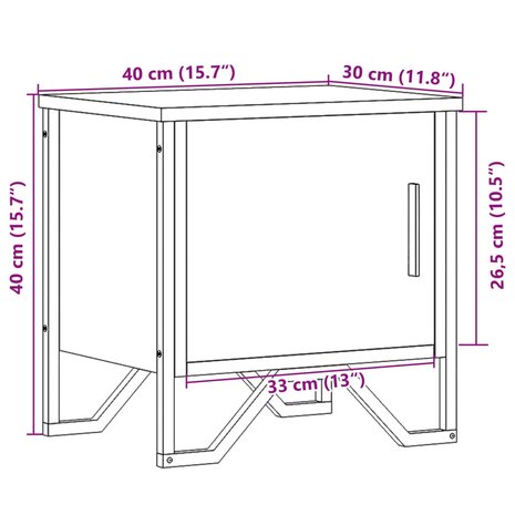 Nachtkastjes 2 st 40x30x40 cm bewerkt hout bruin eikenkleur 11