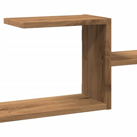 Wandschap 104x15x49 cm bewerkt hout artisanaal eikenkleurig 8