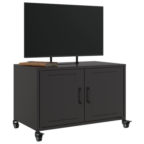 Tv-meubel 68x39x43,5 cm koudgewalst staal zwart 5