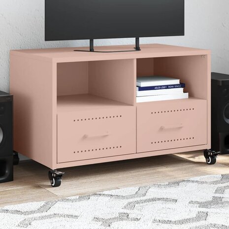 Tv-meubel 68x39x43,5 cm koudgewalst staal roze 1