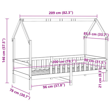 Bedhuis wasbruin massief grenenhout 80x200 cm 9