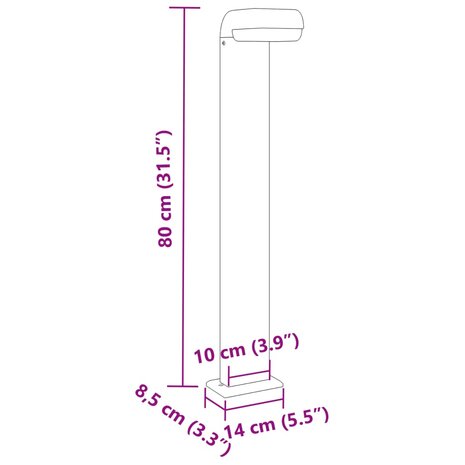 Vloerlampen voor buiten 3 st 80 cm gegoten aluminium zwart 8