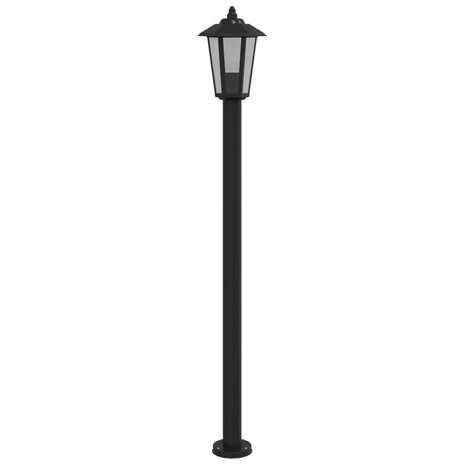 Vloerlamp voor buiten 3 st 120 cm roestvrijstaal zwart 6