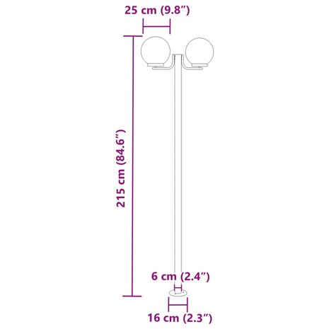 Buitenvloerlampen 3 st 215 cm roestvrij staal zilverkleurig 7