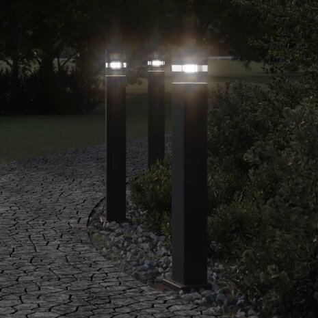 Vloerlampen voor buiten 80 cm aluminium zwart 1