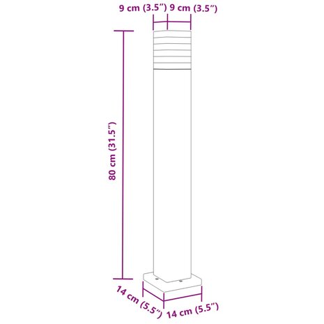 Vloerlampen voor buiten 80 cm aluminium zwart 7