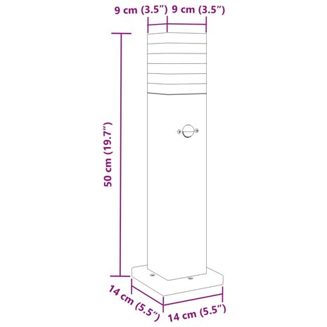 Vloerlampen voor buiten met sensor 50 cm aluminium zwart 7