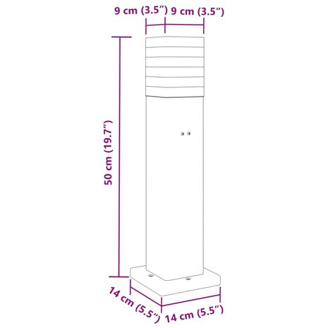 Vloerlamp voor buiten met stopcontact 50 cm aluminium zwart 7