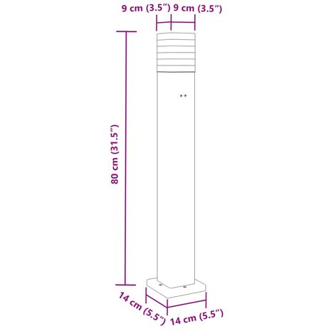 Buitenvloerlampen 3 st met stopcontact 80 cm aluminium zwart 7