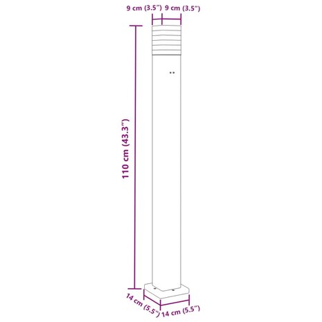 Buitenvloerlampen 3 st met stopcontact 110 cm aluminium zwart 7