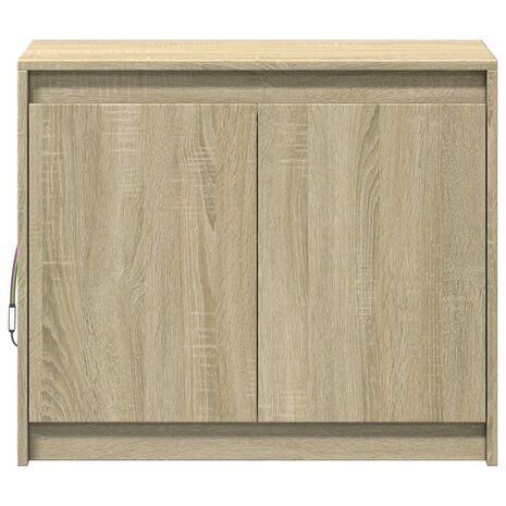 Dressoir met LED 72x34x61 cm bewerkt hout sonoma eikenkleurig 6