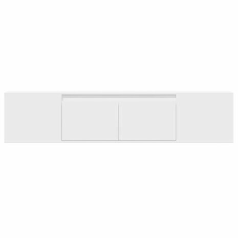 Tv-wandmeubel met LED-verlichting 180x31x39,5 cm wit 6