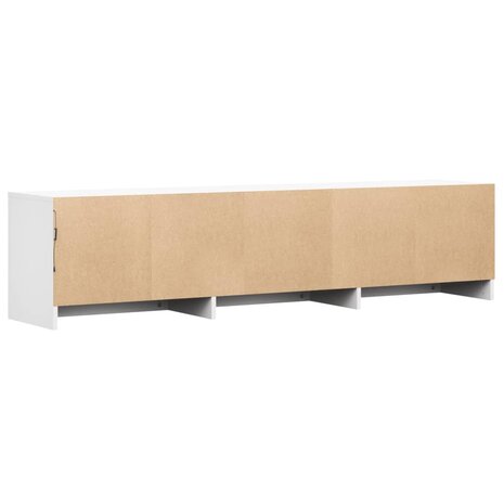 Tv-meubel met LED 165x34x40 cm bewerkt hout wit 8