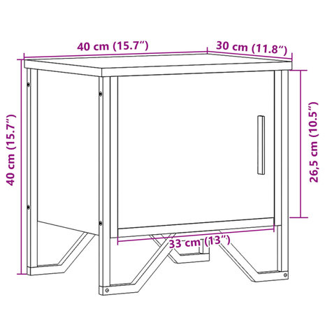 Nachtkastjes 2 st 40x30x40 cm spaanplaat sonoma eikenkleurig 11