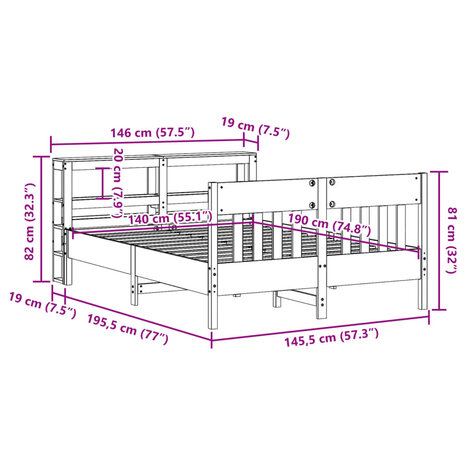 Bed met matras massief grenenhout wasbruin 140x190 cm 12