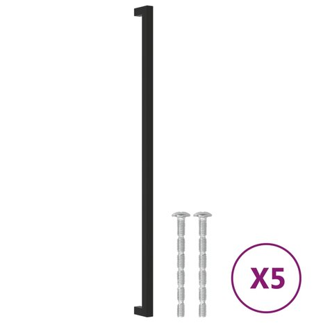 Handvatten 5 st 480 mm roestvrij staal zwart 2