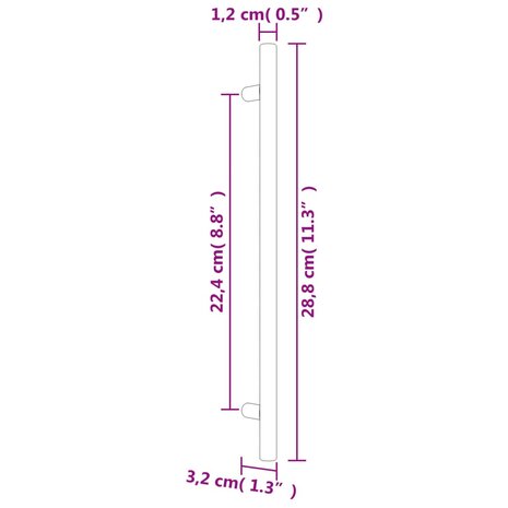 Handvatten 5 st 224 mm roestvrij staal zwart 8